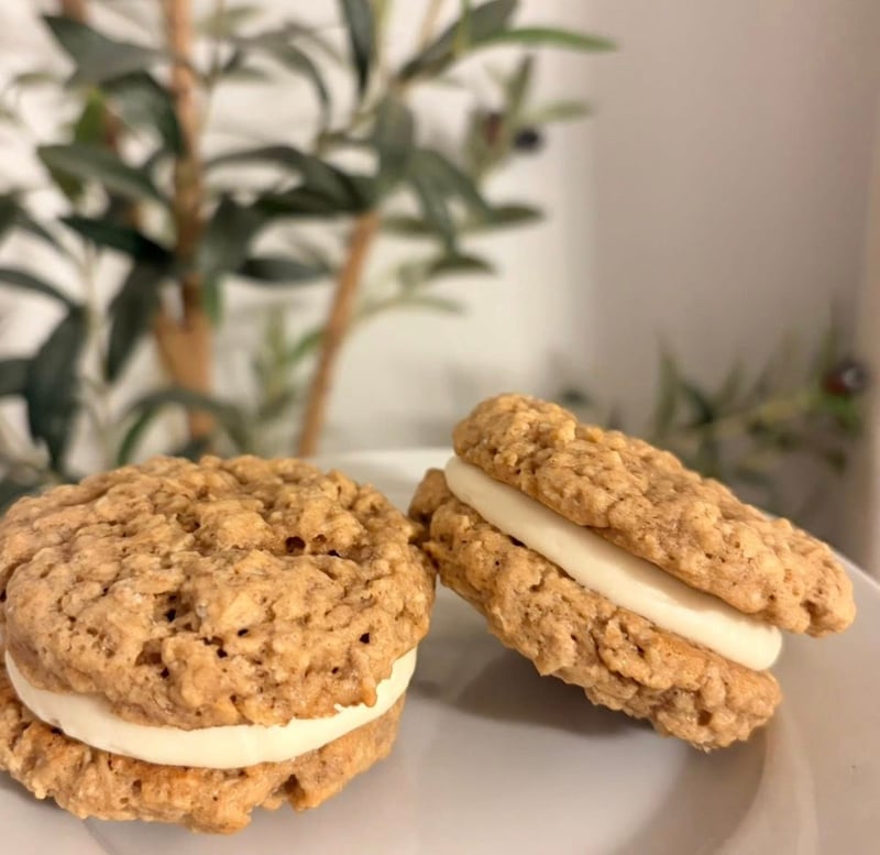 Oatmeal cookies with golden brown edges